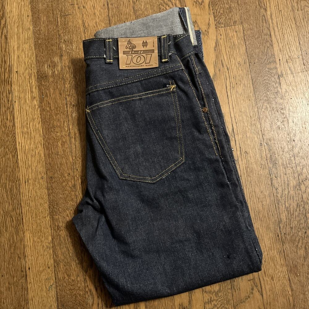 Vintage 50s Montgomery Ward Deadstock Powrhouse 101 Jeans Selvedge Denim Cowboy